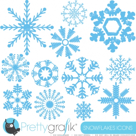 Snowflakes clipart  (commercial