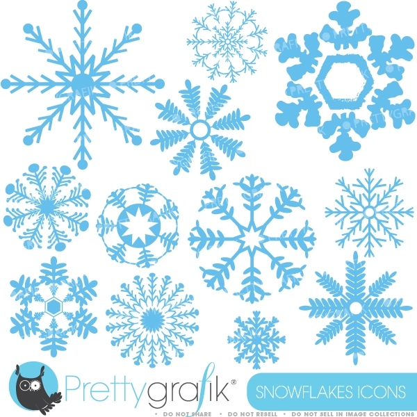 Download Snowflakes clipart  (commercial use, vector graphics) 