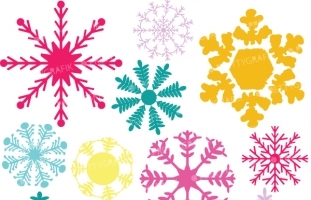 Snowflakes clipart  (commercial