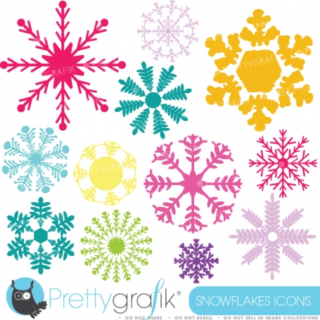 Snowflakes clipart  (commercial