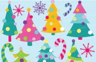 Christmas trees clipart 