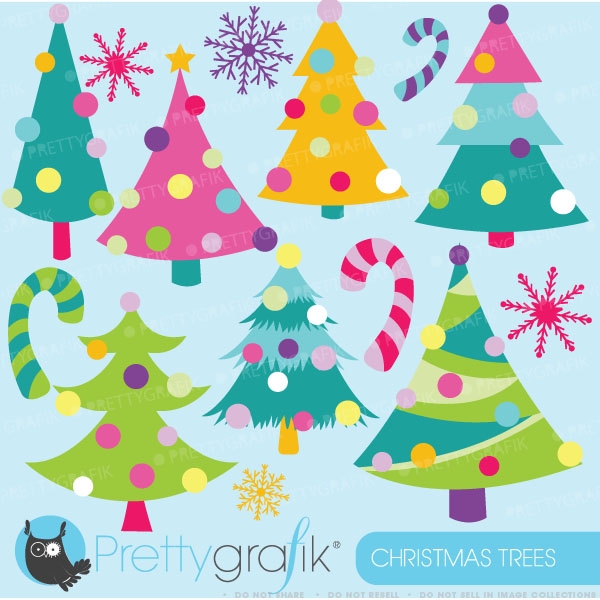 Download Christmas trees clipart  (commercial use, vector graphics) 