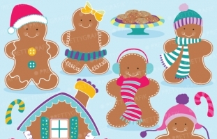 Gingerbread man clipart 