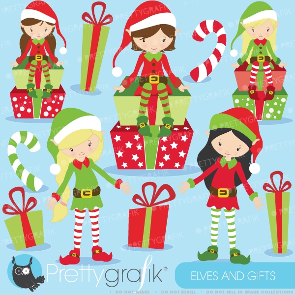 Download Christmas Elves clipart commercial use, vector graphics, CL598 