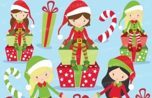 Christmas Elves clipart 