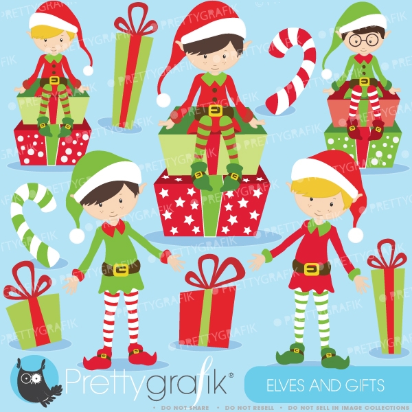 Download Christmas Elves boys clipart (commercial use, vector graphics) 