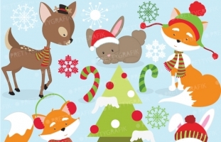 Winter woodland clipart