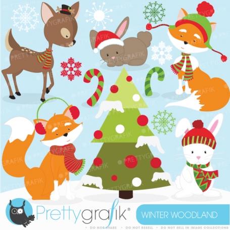 Winter woodland clipart