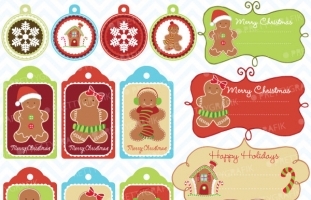 Christmas Tags Label Frames