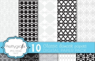 classic damask digital paper