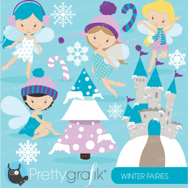 Download Winter fairies clipart  (commercial use, vector graphics) 