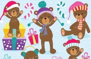 Christmas Teddy bear clipart 