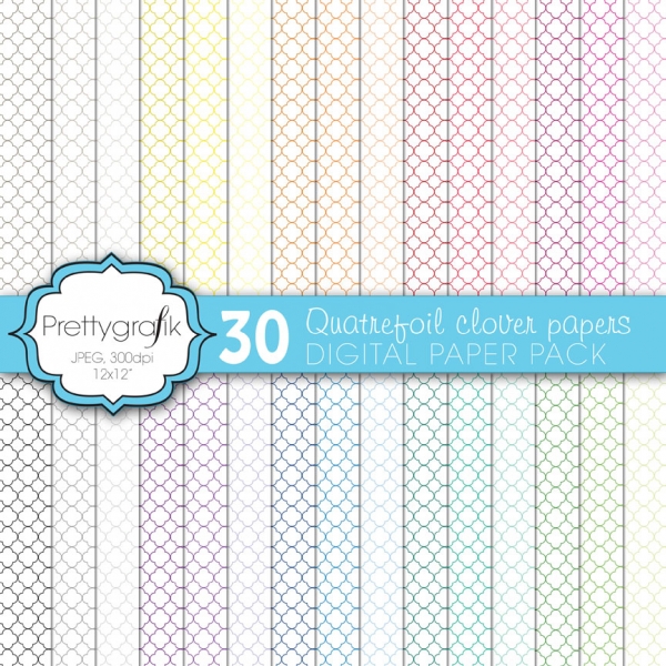 Download Quatrefoil clover digital paper  (commercial use) 