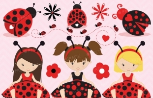 Ladybug clipart  (commercial use,