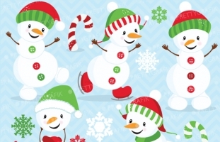 Happy Snowman clipart (commercial