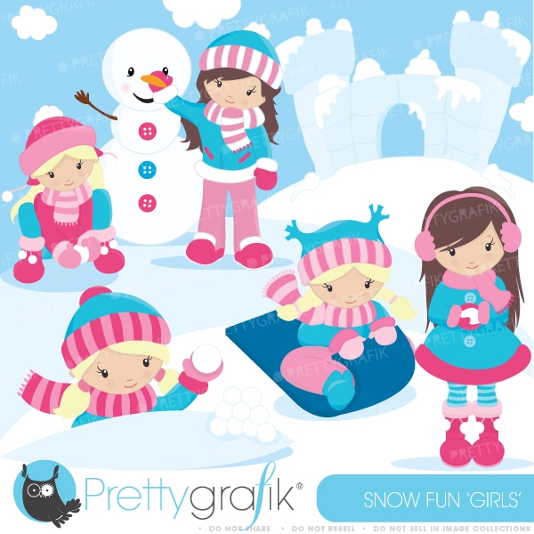 Download Snow girls clipart  (commercial use, vector graphics) 