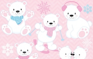 winter polar bears clipart