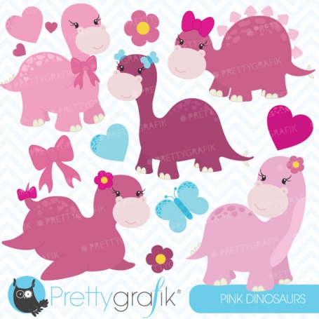 pink dinosaurs clipart 