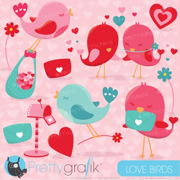 Download Valentine birds clipart (commercial use) 