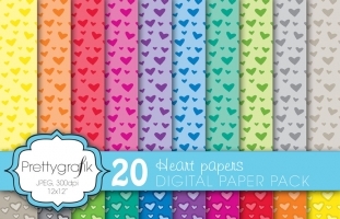 Heart valentine digital paper 