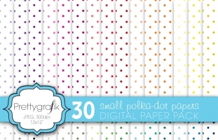 30 polka dot digital paper 