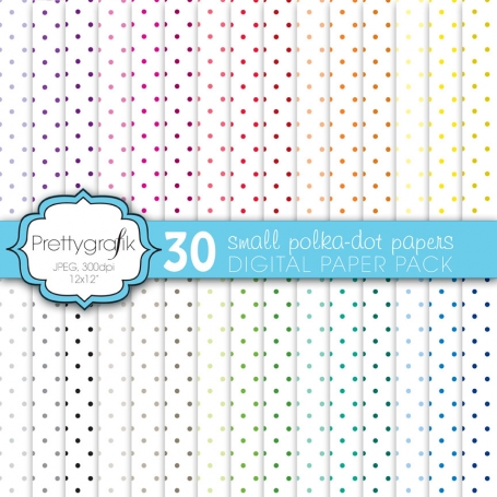 30 polka dot digital paper 