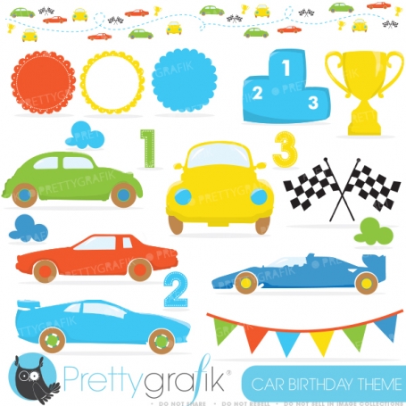 car birthday party clipart 