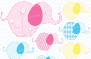 elephant clipart  (commercial use,