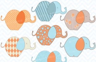 elephant clipart  (commercial use,