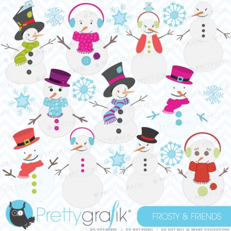 snowman clipart (commercial use,