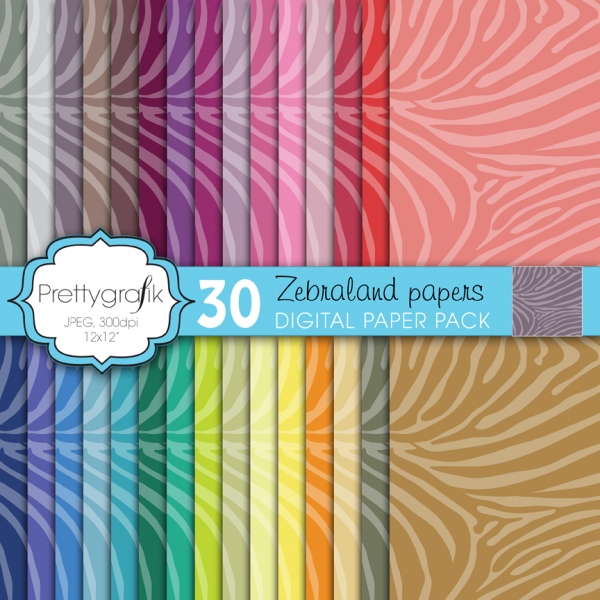 Download  zebra animal print digital paper (commercial use) 