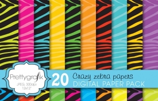 zebra print digital paper 