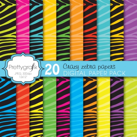 zebra print digital paper 