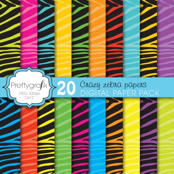 Download zebra print digital paper  (commercial use, scrapbook papers) 