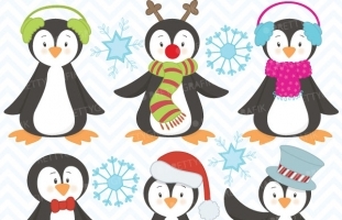 penguin clipart (commercial use,