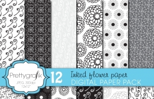 Wedding floral digital paper,