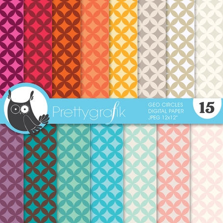 Geometric circles digital paper,