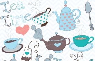 Teapot clipart (commercial use,