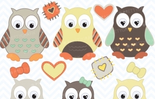 Owl clipart  (commercial use,