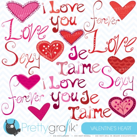 love digital clipart  (commercial