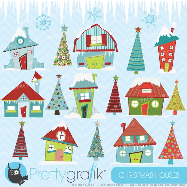 Download christmas house clipart (commercial use, vector graphics) 