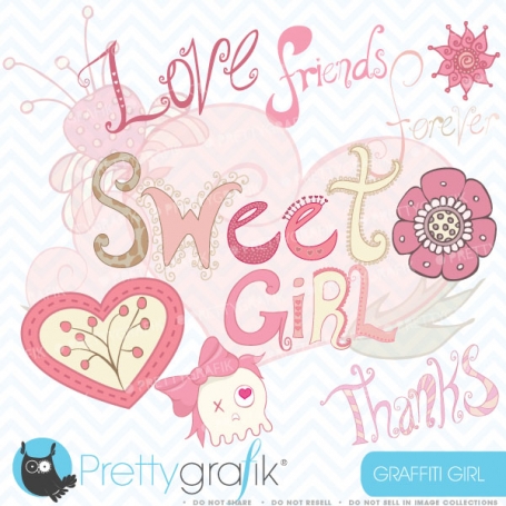 girl graffiti clipart (commercial