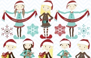 christmas elves clipart