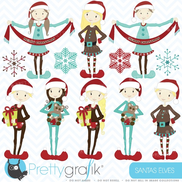 Download christmas elves clipart (commercial use, vector graphics) 