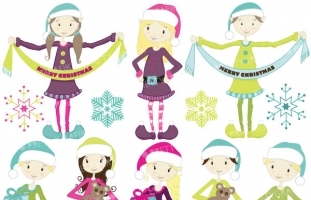  christmas elves clipart