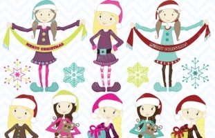 christmas elves clipart