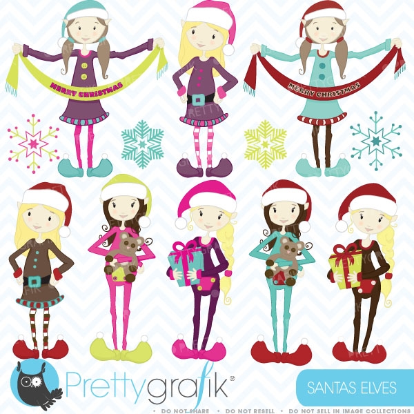 Download christmas elves clipart (commercial use, vector graphics) 