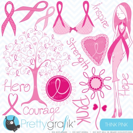 Breast cancer clipart (commercial