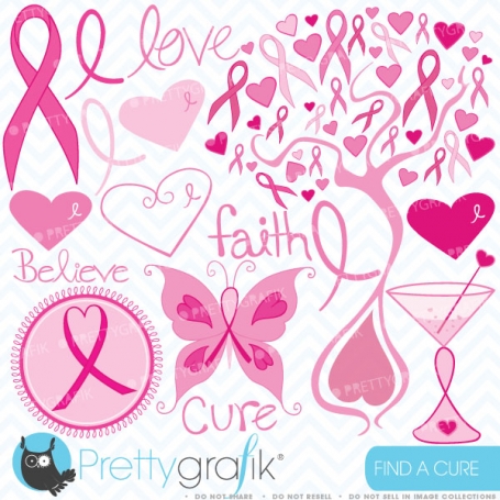 Breast cancer clipart  (commercial