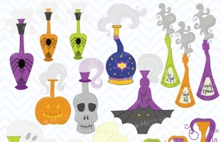 Halloween potions clipart 